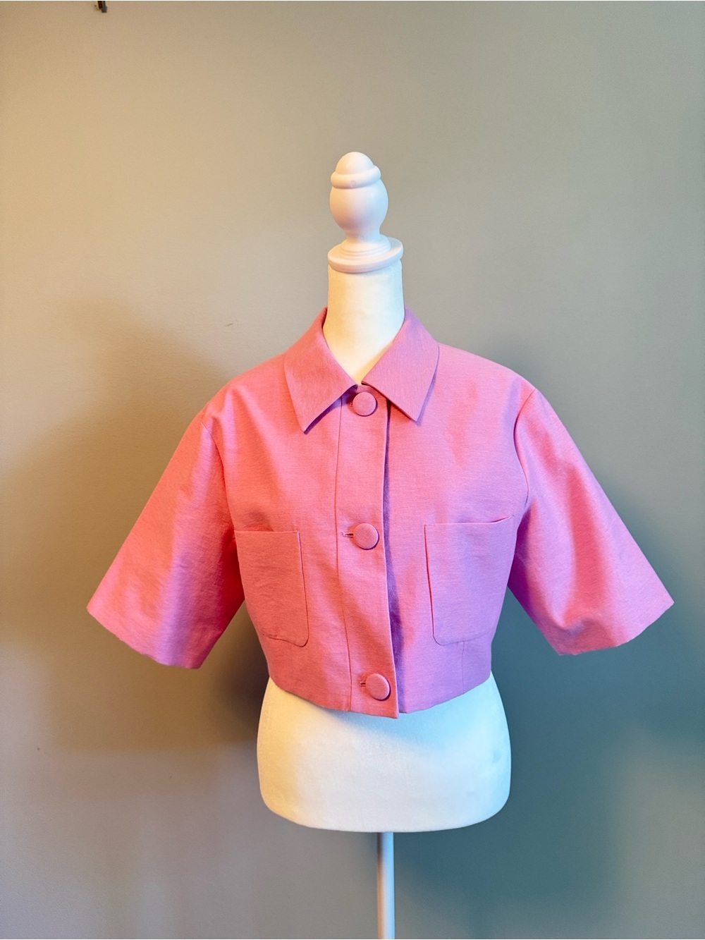 Zara Pink and Cream Satin-Lined Jacket